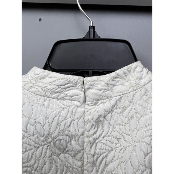 Cynthia Rowley‎ Textured Cocktail dress Womens 4 White Gold metallic Pockets NEW - Picture 9 of 12